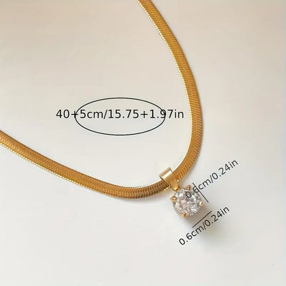 Collier Pendentif avec Strass Élégant | Or