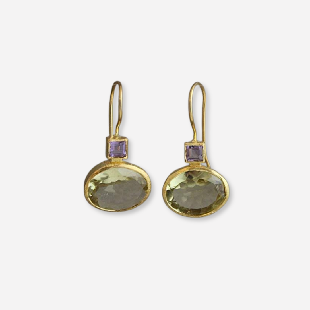 Édith™ | Boucles d’oreilles vintage avec cristal