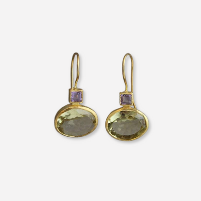 Édith™ | Boucles d’oreilles vintage avec cristal