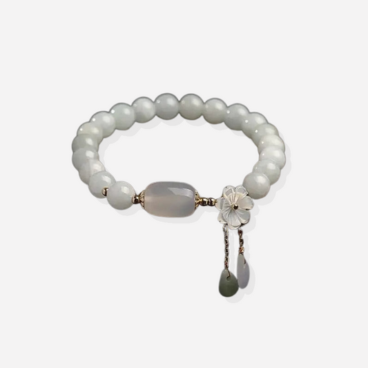 Mary™ | Bracelet perlé fleuri en pierre naturelle