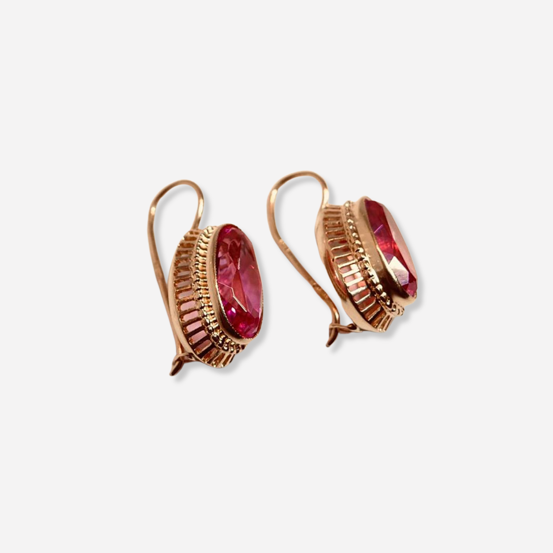 Rosa™ | Boucles d’oreilles vintage en cristal et or rose