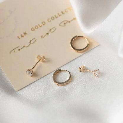 Set de Boucles d'oreilles avec Pierre Dara Brillane | Or