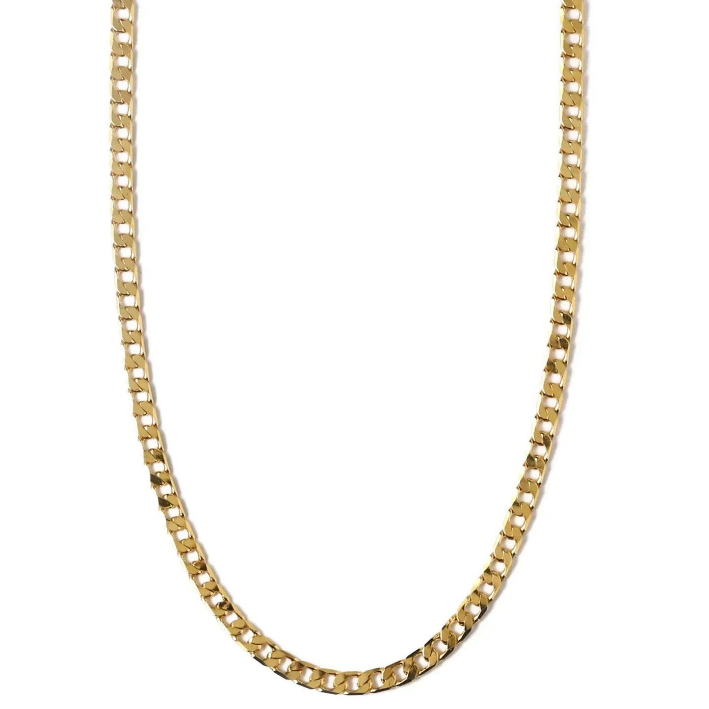 Collier Chaîne Curb avec Maillons Plats | Or