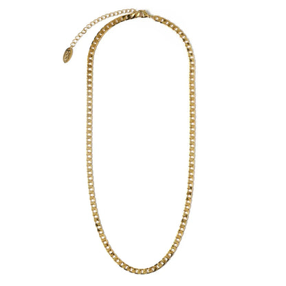 Collier Chaîne Curb avec Maillons Plats | Or