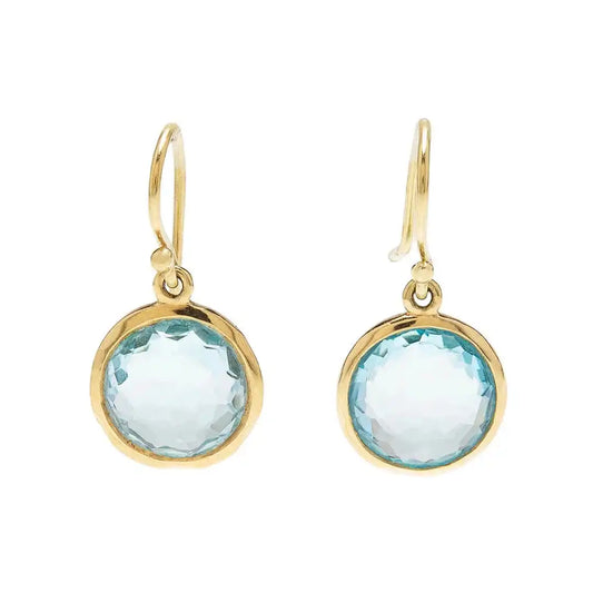 Boucles d'Oreilles Vintage en Cristal Bleu Éclatant
