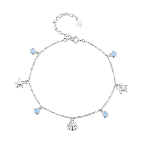 Capucine™ | Bracelet de Cheville Océan Argenté