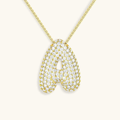 Bubble™ | Collier avec Initiale et Imitation Diamant