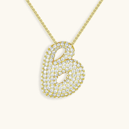 Bubble™ | Collier avec Initiale et Imitation Diamant