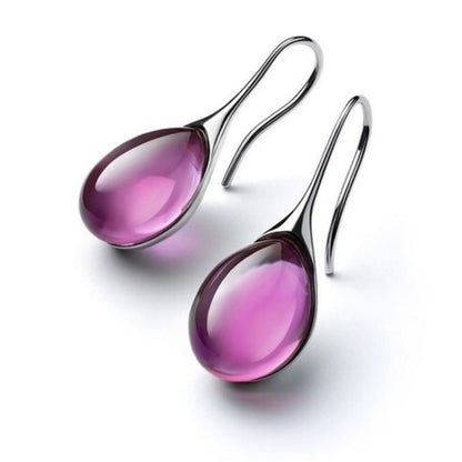 Boucles d'oreilles en forme de goutte en or et argent