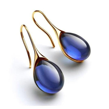 Boucles d'oreilles en cristal, suspendues en or et argent