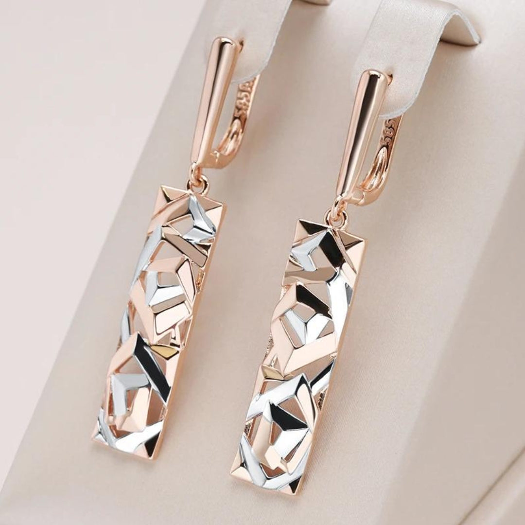 Inès™ | Boucles rectangles bicolores