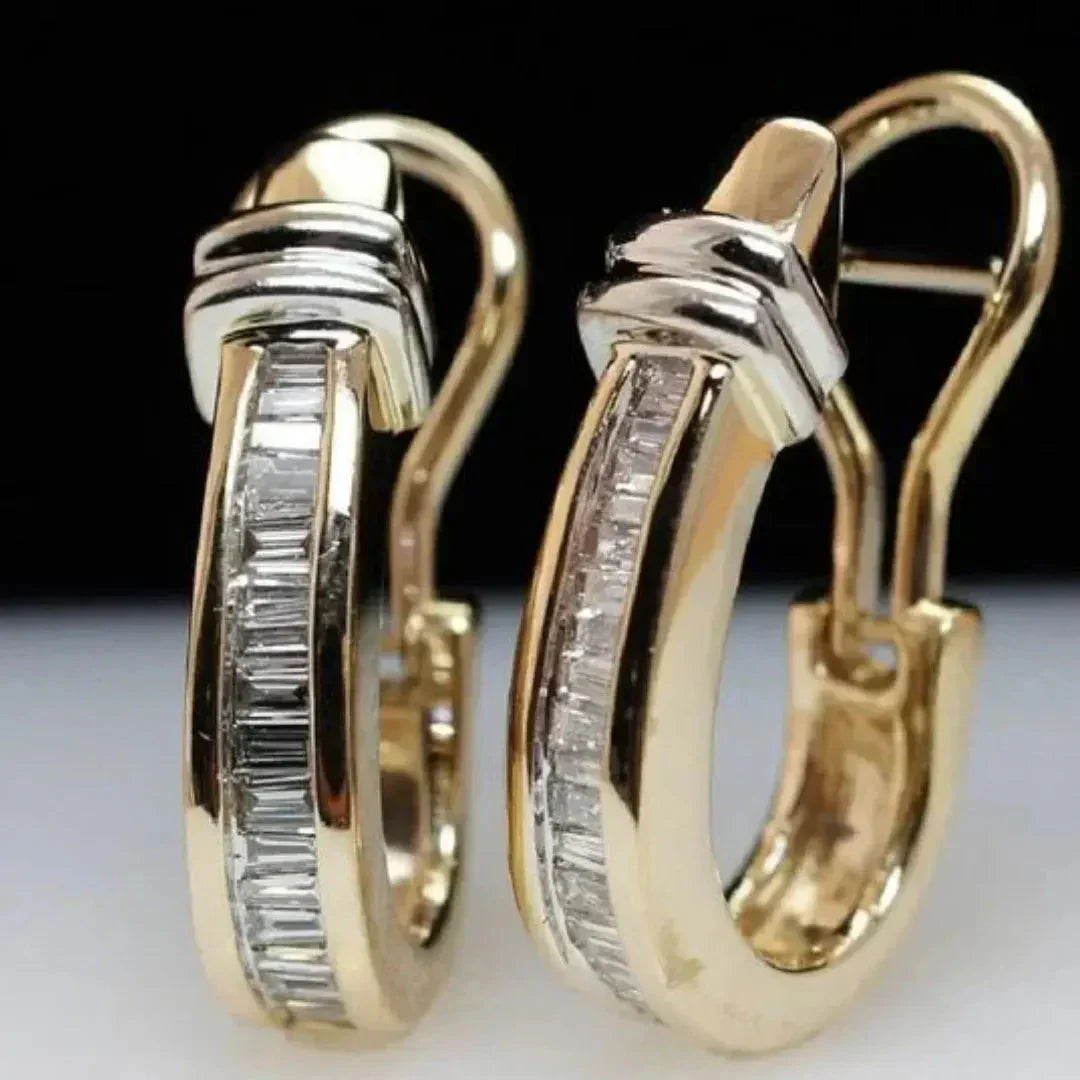Boucles d'oreilles vintage en or et diamants