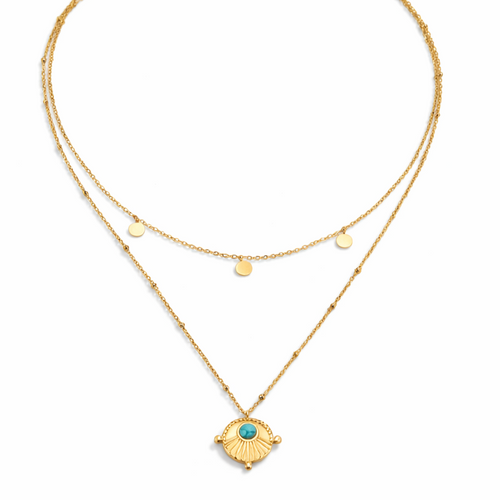 Collier Turquoise Superposé