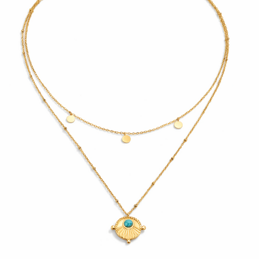 Collier Turquoise Superposé