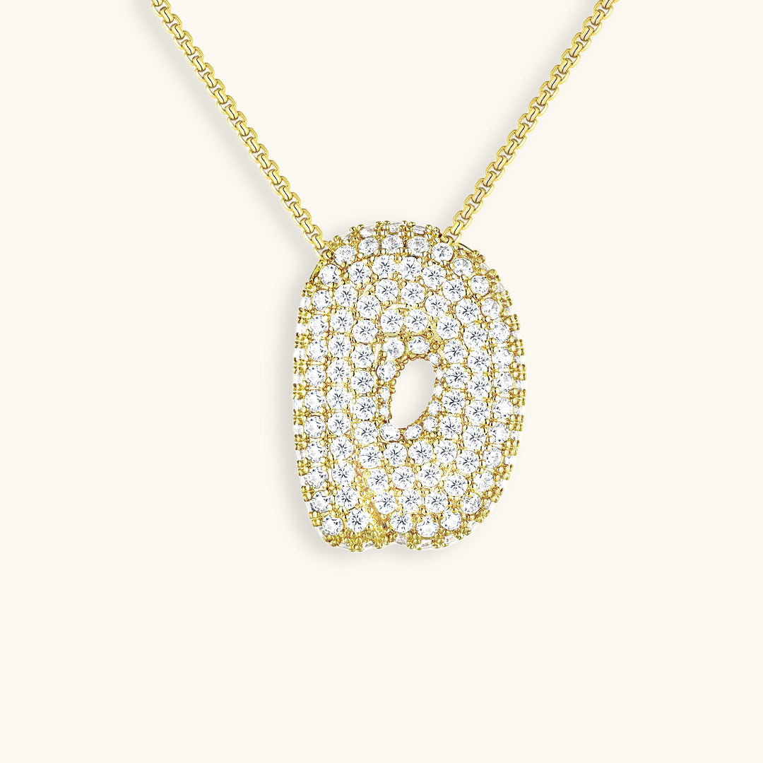 Bubble™ | Collier avec Initiale et Imitation Diamant
