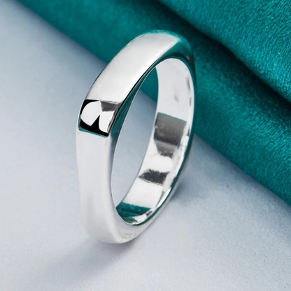 Bague carrée réglable en argent