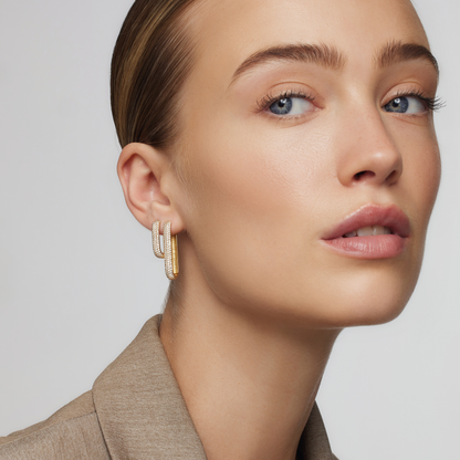 Boucles d'oreilles cercle Icon Pavé | Or