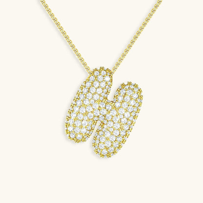 Bubble™ | Collier avec Initiale et Imitation Diamant