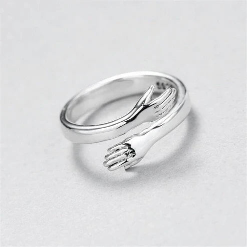 Bague étreinte ajustable en argent