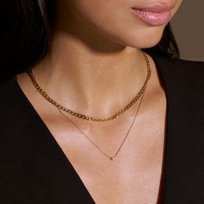 Collier Chaîne Curb avec Maillons Plats | Or