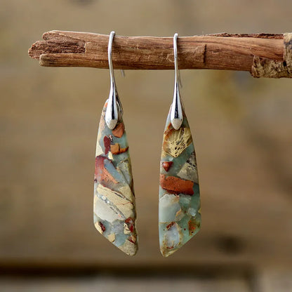 Charm - Boucles d'Oreilles en Pierre Naturelle au Style Vintage