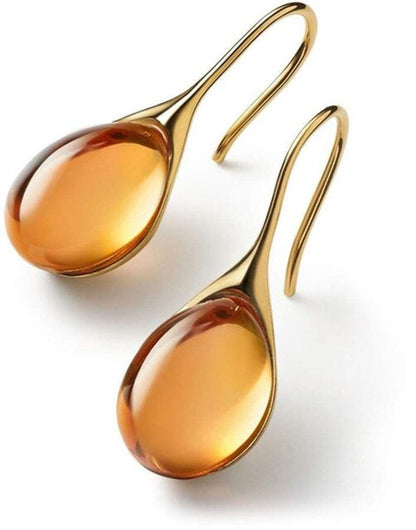 Boucles d'oreilles en cristal, suspendues en or et argent