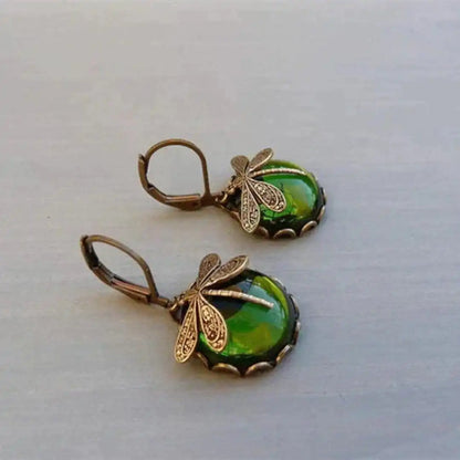 Boucles d'oreilles Libellule en Or Vieilli