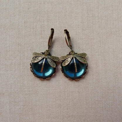 Boucles d'oreilles Libellule en Or Vieilli