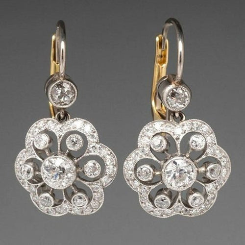 Boucles d'oreilles en cristal vintage Mandala