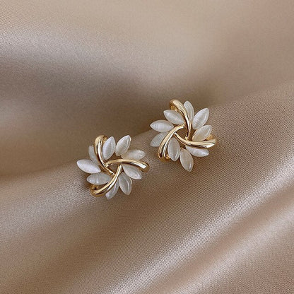 Maelis™ | Boucles d’oreilles opale blanche