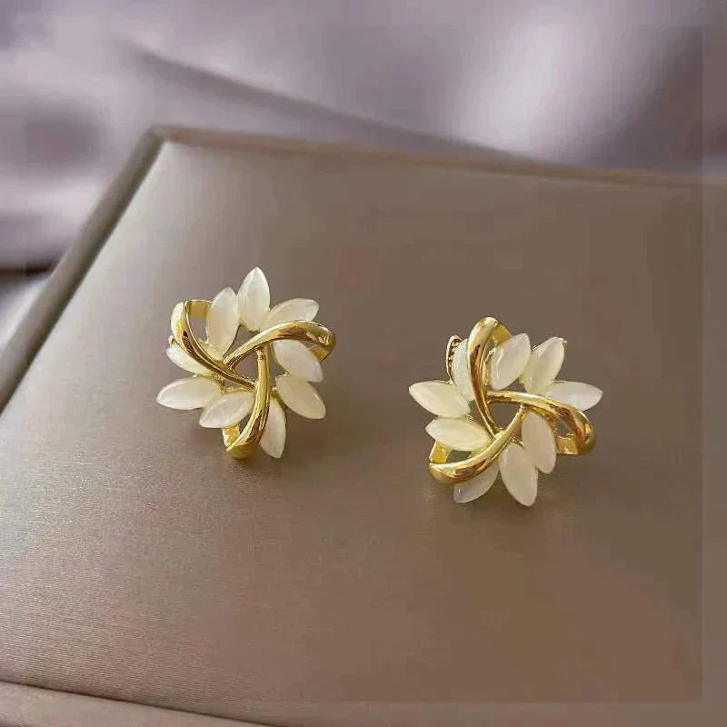 Créoles Sonja Luxe en Opale Blanche