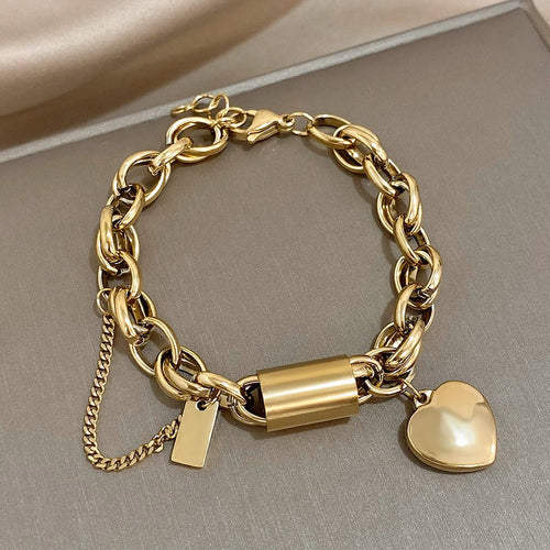 Bracelet Épais Heartened | Or
