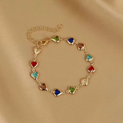 Colora™ | Bracelet cœurs multicolores en acier inoxydable