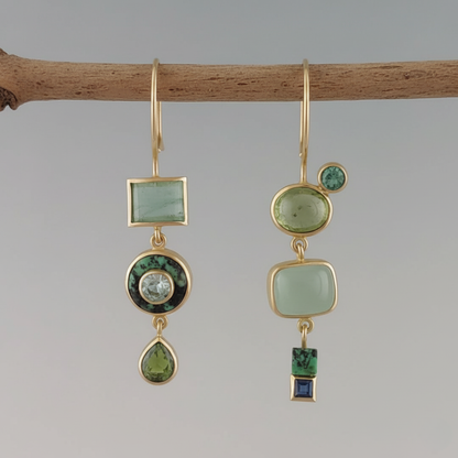 Créoles Vintage Vert Émeraude