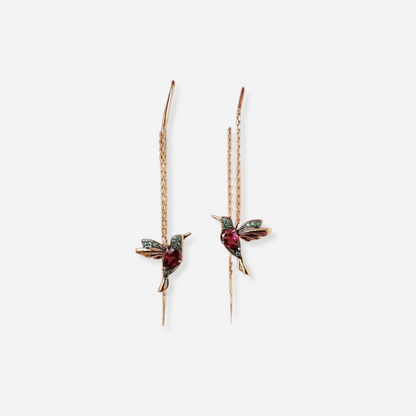 Élyna™ | Boucles d’oreilles motif colibri