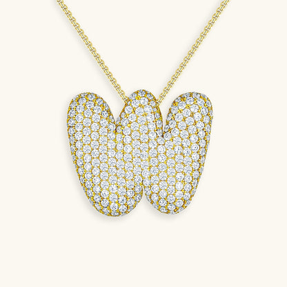 Bubble™ | Collier avec Initiale et Imitation Diamant