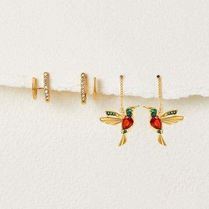 Élégantes Boucles d'Oreilles Colibri