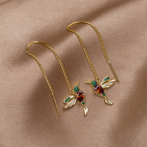Élégantes Boucles d'Oreilles Colibri