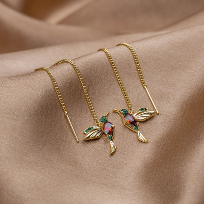 Élégantes Boucles d'Oreilles Colibri