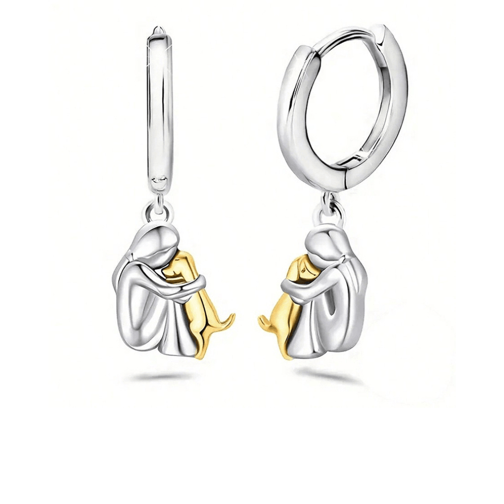 Collier avec pendentif en forme de câlin et boucles d'oreilles en cadeau