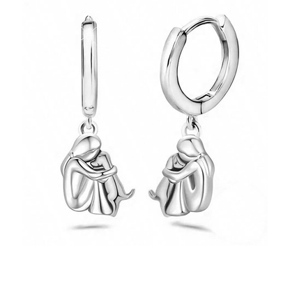 Collier avec pendentif en forme de câlin et boucles d'oreilles en cadeau