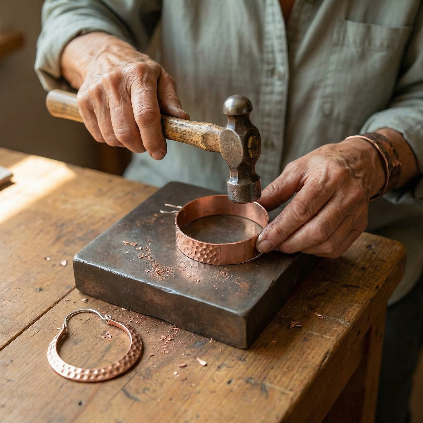 Créoles en cuivre Ember de Marguax