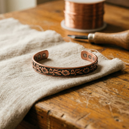 Bracelet en cuivre inspiré de la vigne de Marguax