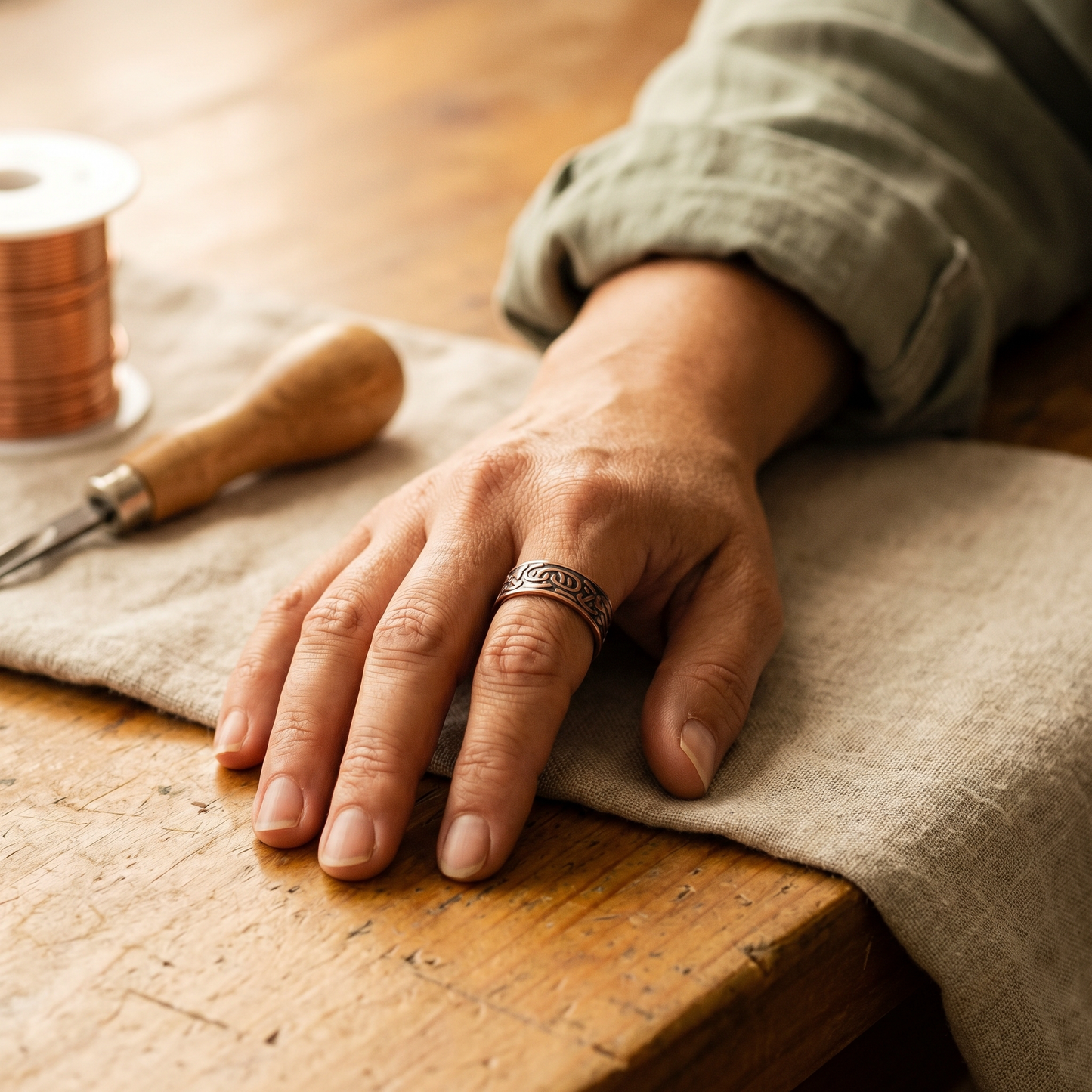 Bague en cuivre Burr par Marguax