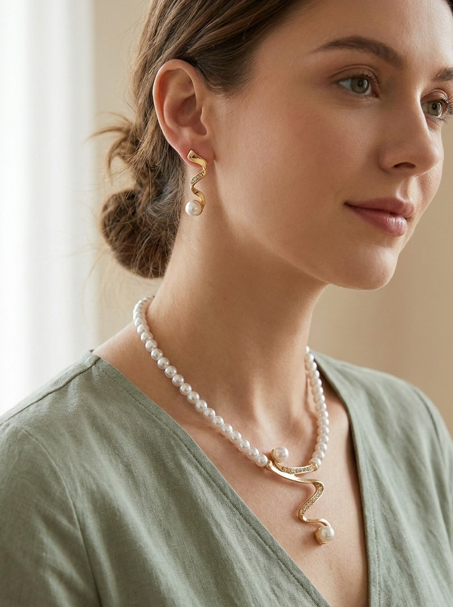 Venus™ | Collier et Boucles d’Oreilles en Perles
