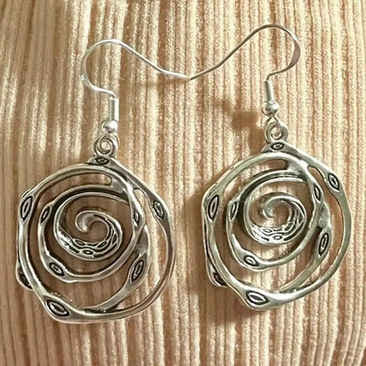 Boucles d'oreilles Vintage en Argent au Design Labyrinthe