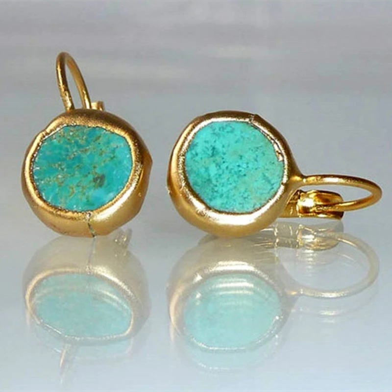 Lina™ | Boucles turquoise dorées