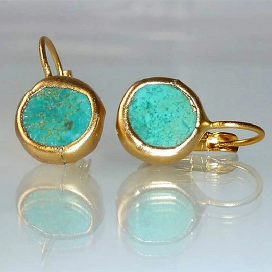 Lina™ | Boucles turquoise dorées