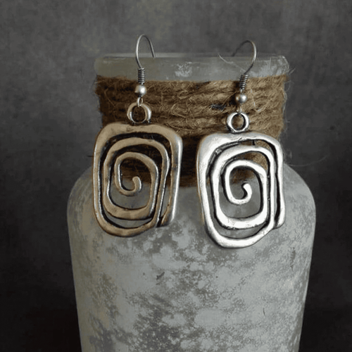 Boucles d'oreilles vintage en argent en spirale