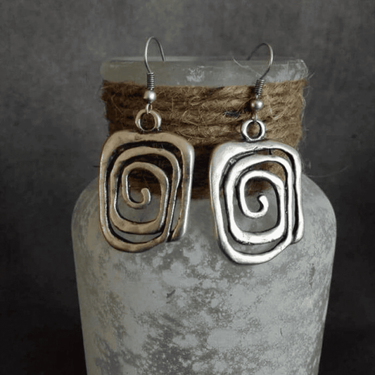 Boucles d'oreilles vintage en argent en spirale